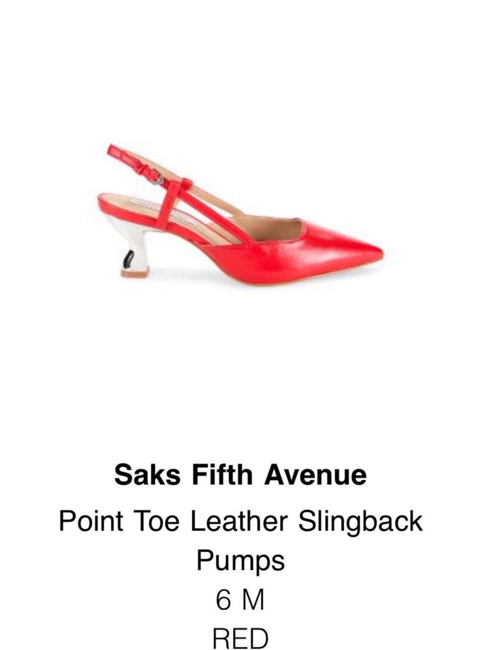 Saks Fifth Ave Red Slingbacks